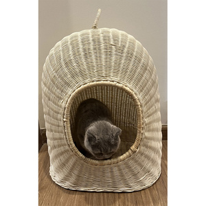 Manufacturer handmade Novelty Shape Woven Cat House, water hyacinth pet comfort beds accessories for export in bulk