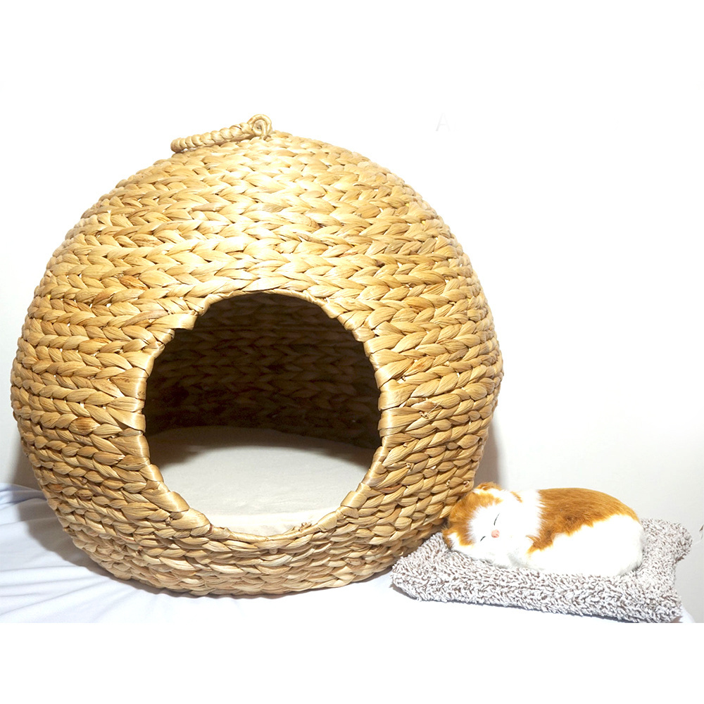 Natural Water Hyacinth Pet House Woven Swing Elegant Swing For Cats Pet Bed Accessories For Export In Bulk