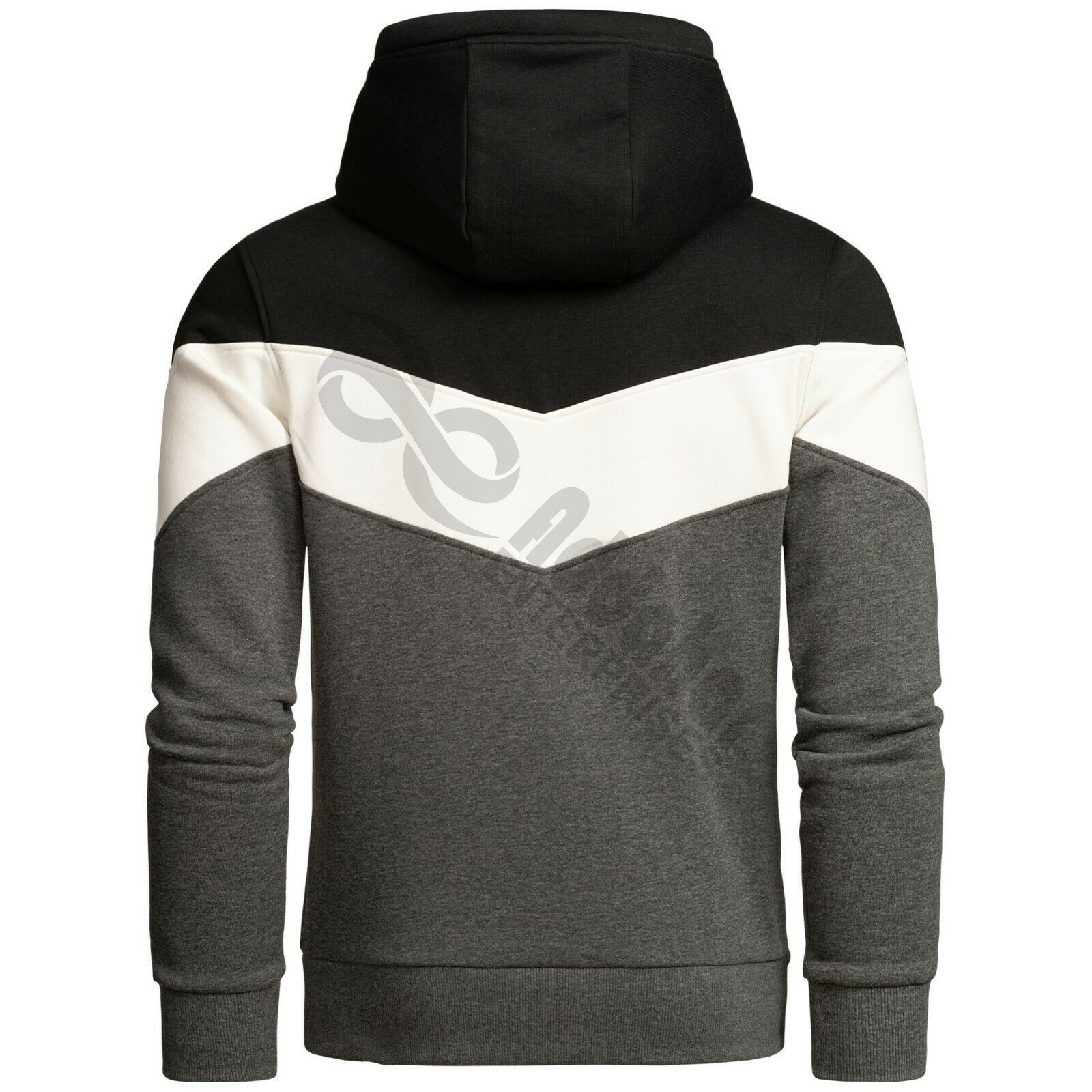 2023 New Fashion Wholesale Men's Casual Sports Fleece Panel Sweater Jacket Color Block Pullover Hoodie For Men High Quality