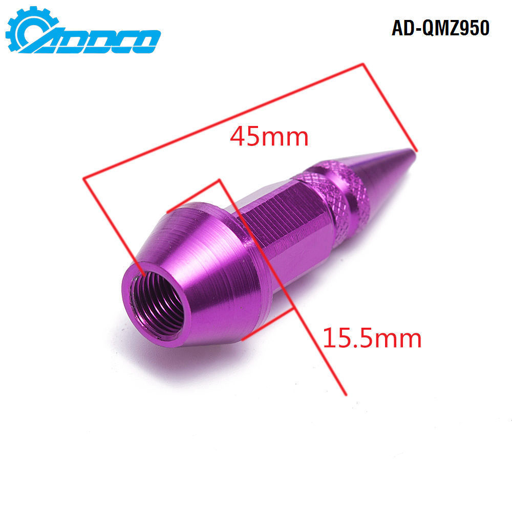 ADDCO - EPMAN 4Pcs/Set Spike Shape Auto Bicycle Tire Valve Cap Valve Stem Caps Wheel Rims Lug Nuts AD-QMZ950