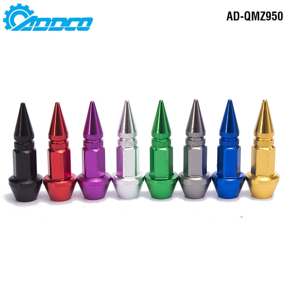 ADDCO - EPMAN 4Pcs/Set Spike Shape Auto Bicycle Tire Valve Cap Valve Stem Caps Wheel Rims Lug Nuts AD-QMZ950