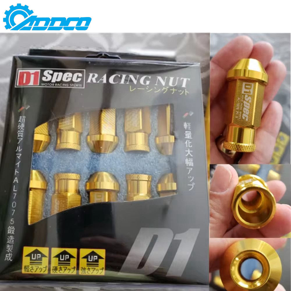 ADDCO - 20PCS/SET D1 JDM Billet Aluminum Wheel Racing Lug Nuts M12x1.25 / M12x1.5 L=52mm AD-650NUTS-L