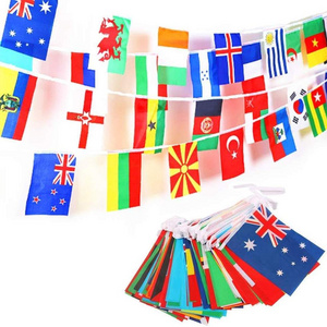 Hot Sale Custom Logo Small String Banner Wholesale Manufacturer Bunting Different Country Colorful Decoration Flag Bunting