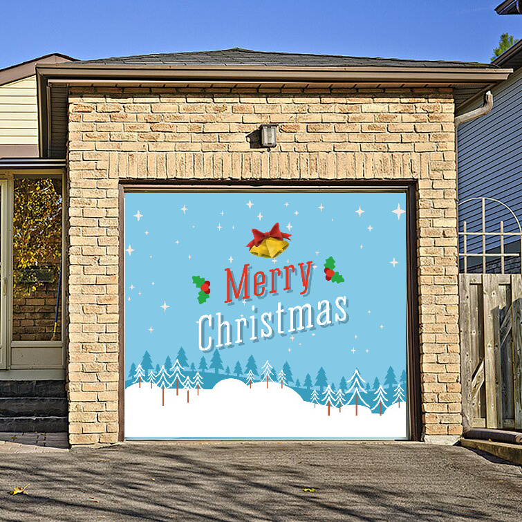 7x8ft Christmas Garage Door Decor Mural for Single Car Garage Custom Garage Door Banner