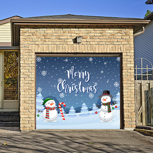 7x8ft Christmas Garage Door Decor Mural for Single Car Garage Custom Garage Door Banner