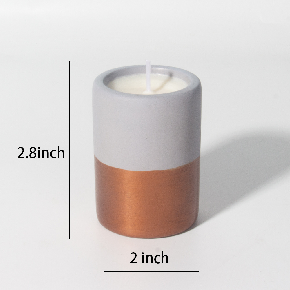 Wholesale Small Gold Marble Candle Container Cement Cylinder Empty Candle Jars Vessels Other Candle Holders & Lanterns