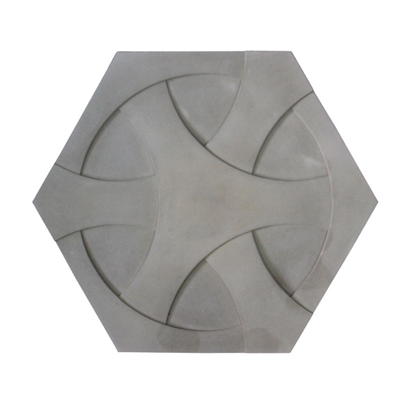 Hexagon living rooms interior 3d design concrete wall tile decoration