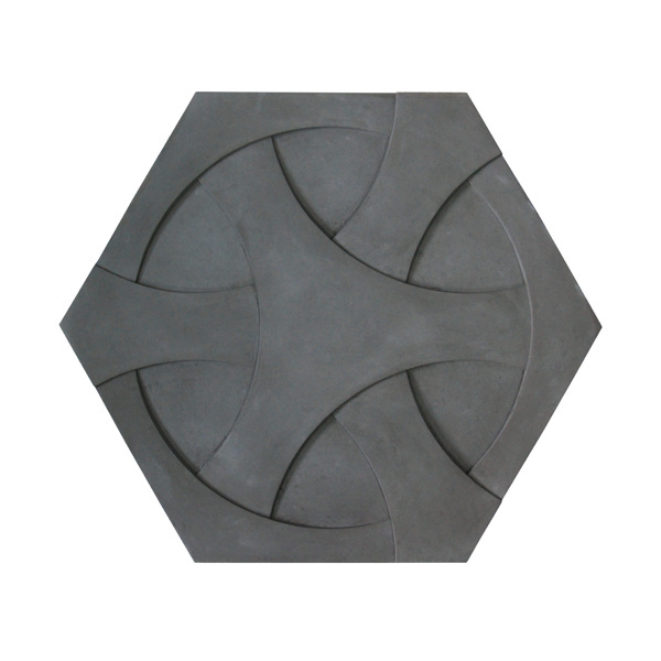 Hexagon living rooms interior 3d design concrete wall tile decoration