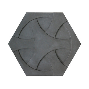 Hexagon living rooms interior 3d design concrete wall tile decoration