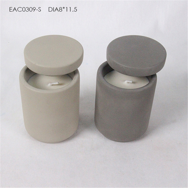 New 4oz 6oz 8oz 10oz 12oz 14oz 16oz  concrete candle jar bowl Concrete candle holder with lid for candle making