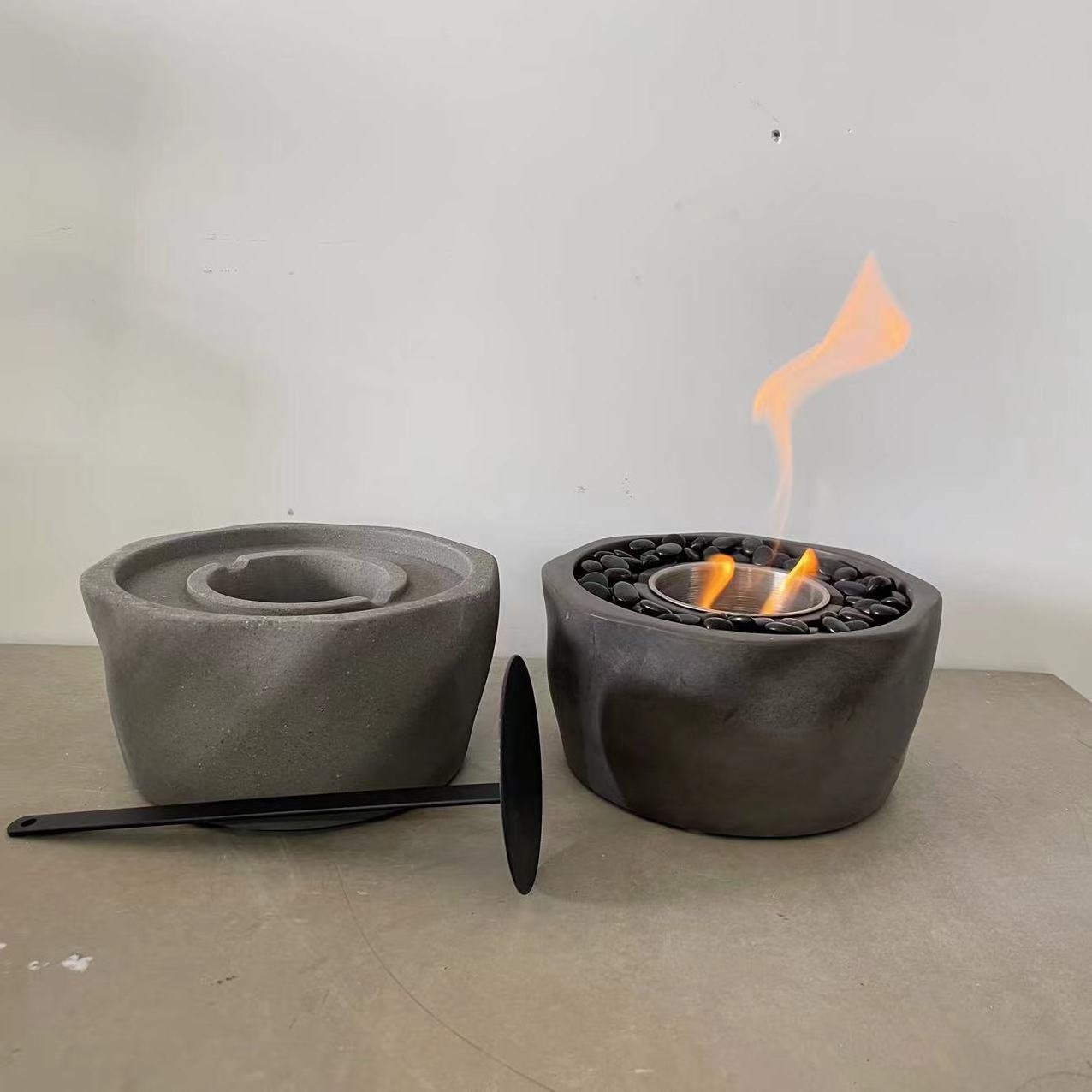 Personalized customized anti-cracked Ethanol  Fire Pit  concrete fireplace home decor stove for wholesale