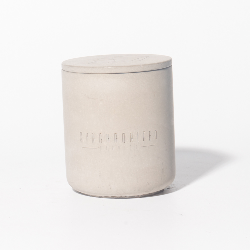 recycled concrete emgraved candle jars wholesale empty container for candle vessel making customized candle jars with lid