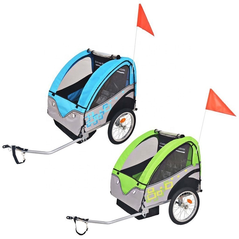 2-In-1 Canopy Foldable Bicycle Trailer Bike Carrier For Baby Children Kids Or Pets