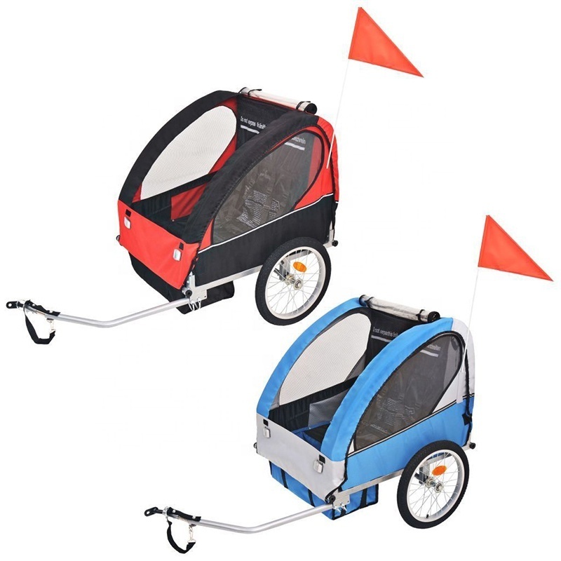 2-In-1 Canopy Foldable Bicycle Trailer Bike Carrier For Baby Children Kids Or Pets