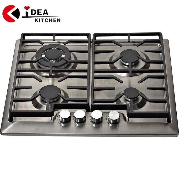 Long lifetime 4 burners glass type built in gas stove / gas hob / gas cooker