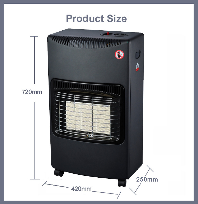 LPG Cylinder Freestanding EMC 4.2KW Infrared Heating Gas Portable Heater for Homes