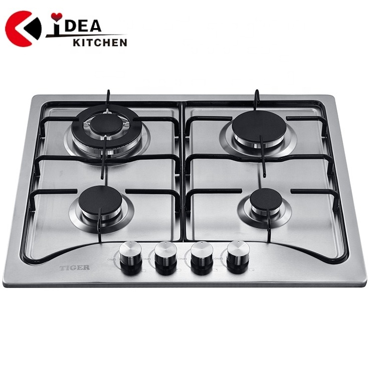 Long lifetime 4 burners glass type built in gas stove / gas hob / gas cooker