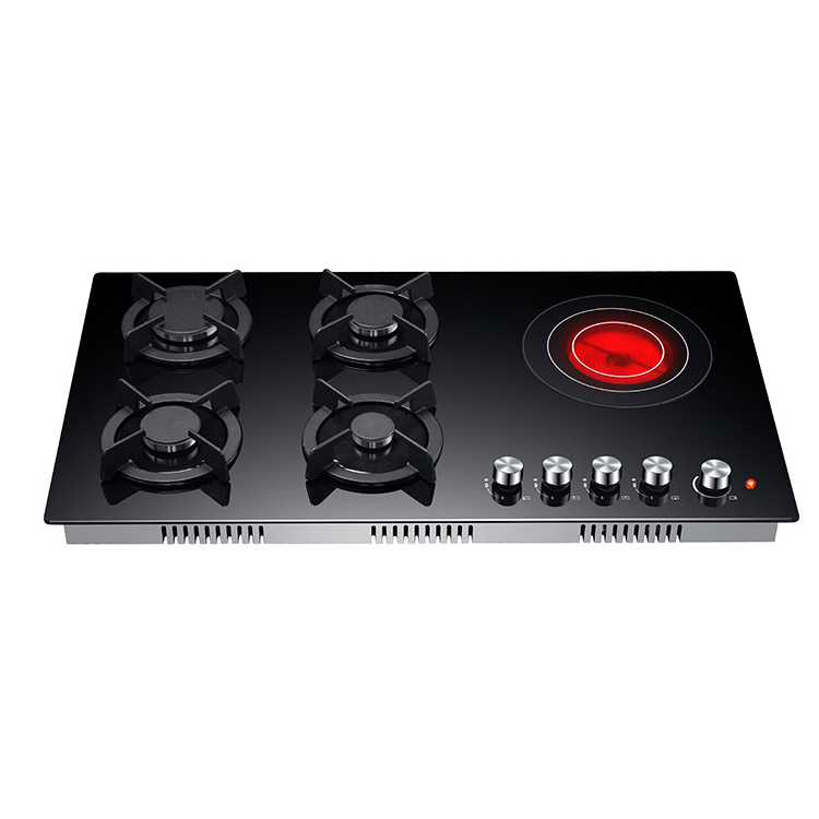 Cooking appliances counter top built in 4 burners hybrid stove 3 gas 1 single electric infrared induction ceramic cooker hob