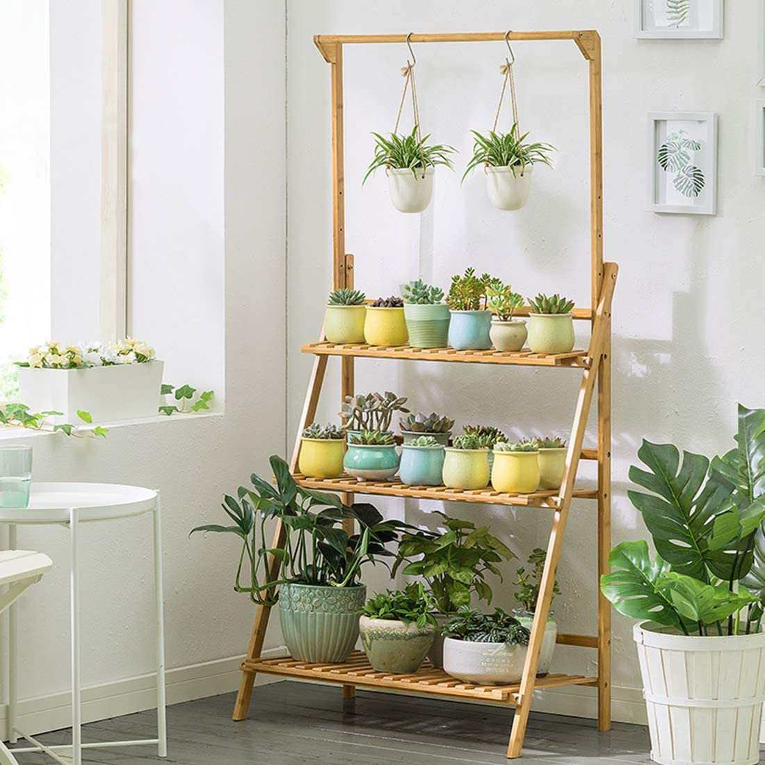 Multiple Flower Pot Holder Shelf Indoor Outdoor Planter Display Shelving Unit for Patio Garden Corner Balcony Living Room