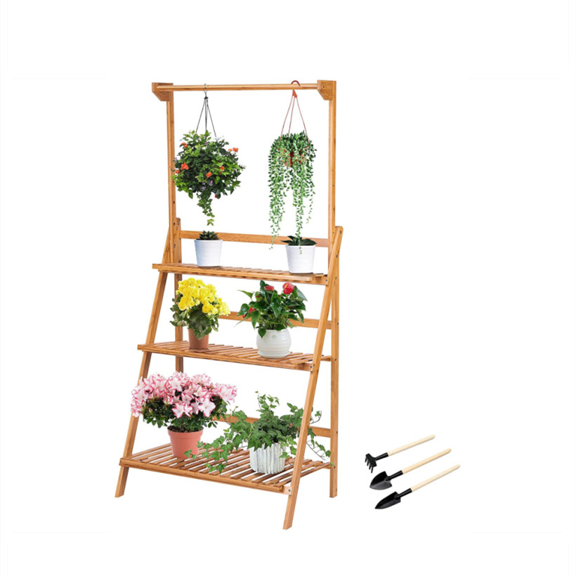 Multiple Flower Pot Holder Shelf Indoor Outdoor Planter Display Shelving Unit for Patio Garden Corner Balcony Living Room