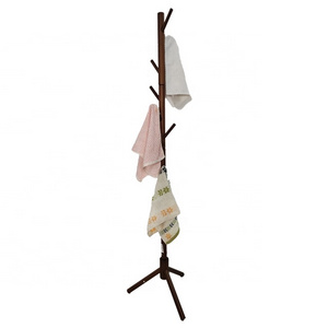 Addreen Solid Acacia wooden large coat rack to hang clothes living room furniture detachable coat hanger save space