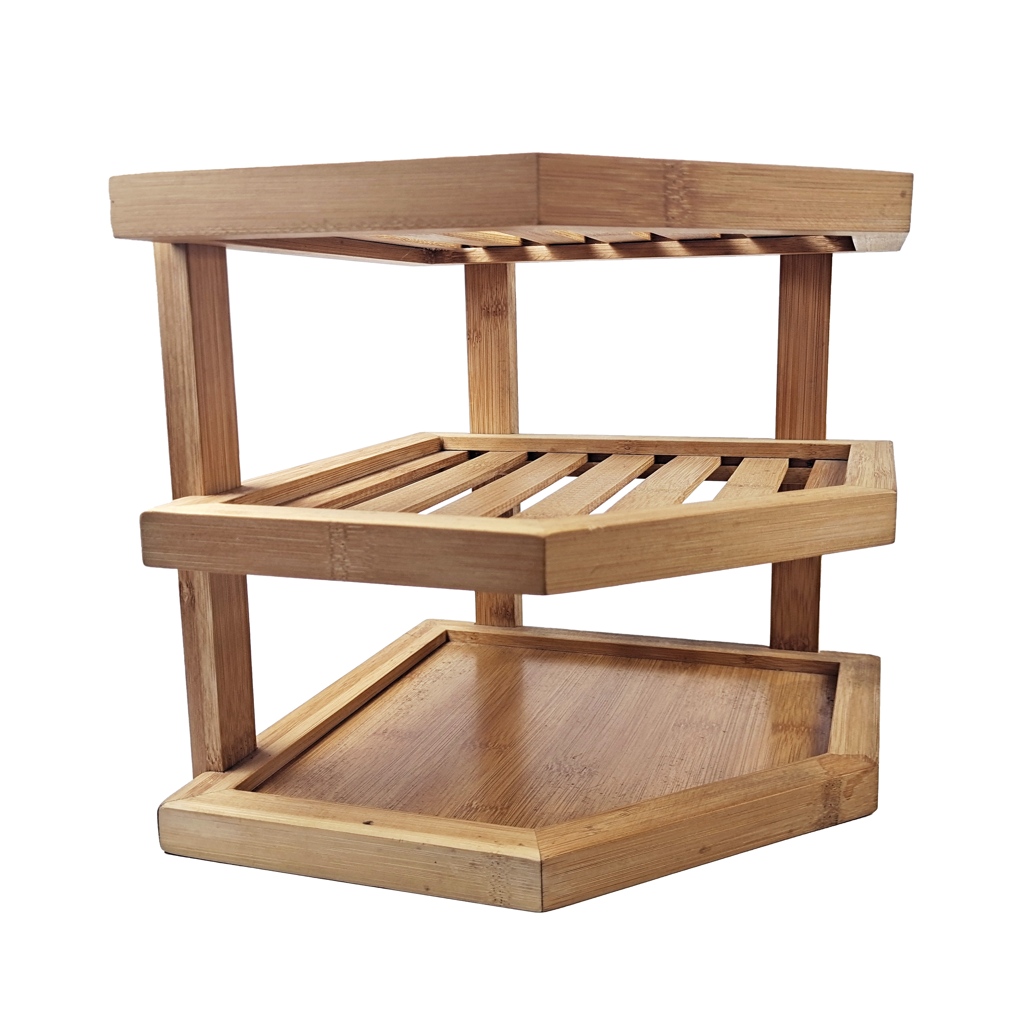 3 tier kitchen dish rack and bowl shelf wholesale bamboo rack