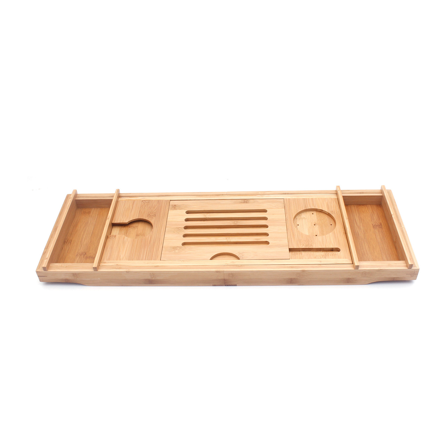 Addreen wholesale eco friendly natural bamboo bath tub tray caddy rack luxury with Foldable Legs