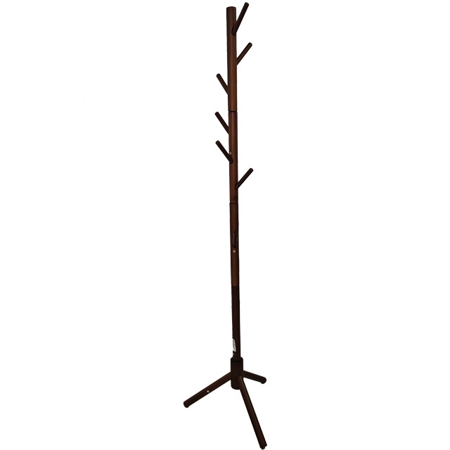 Addreen Wooden Tree Coat Rack with 3 Adjustable Sizes 8 Hooks Easy Assembly Free Standing Solid Coat Hanger Stand