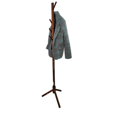 Addreen Wooden Tree Coat Rack with 3 Adjustable Sizes 8 Hooks Easy Assembly Free Standing Solid Coat Hanger Stand