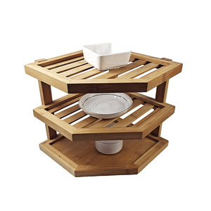 3 tier kitchen dish rack and bowl shelf wholesale bamboo rack