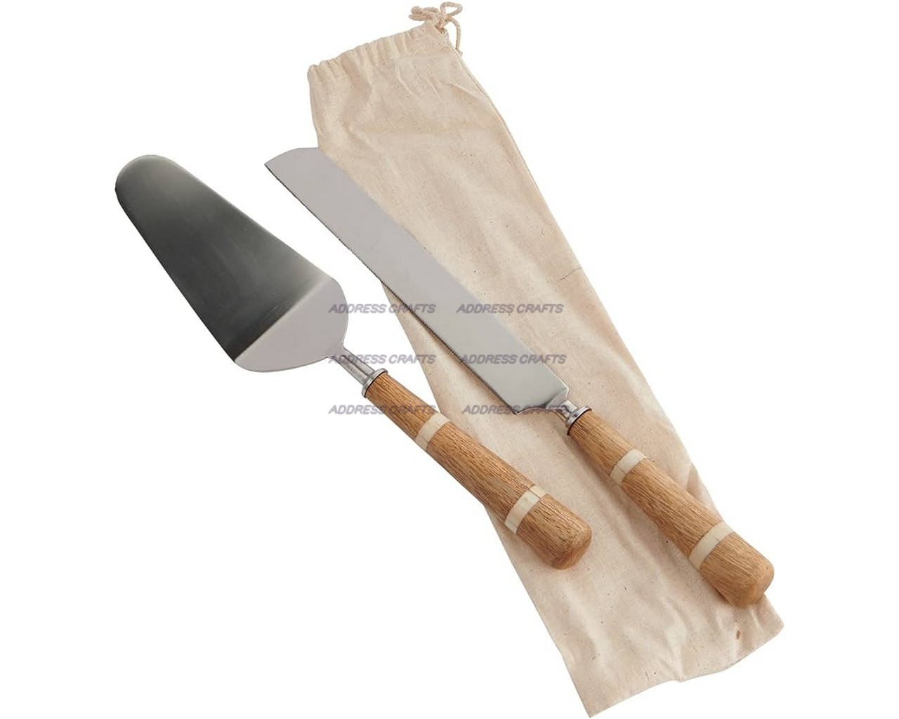 Wholesale Price Stainless Steel Wood Handle Cake Server Decoration Natural Turntable For Parties Weddings Restaurant And Kitchen