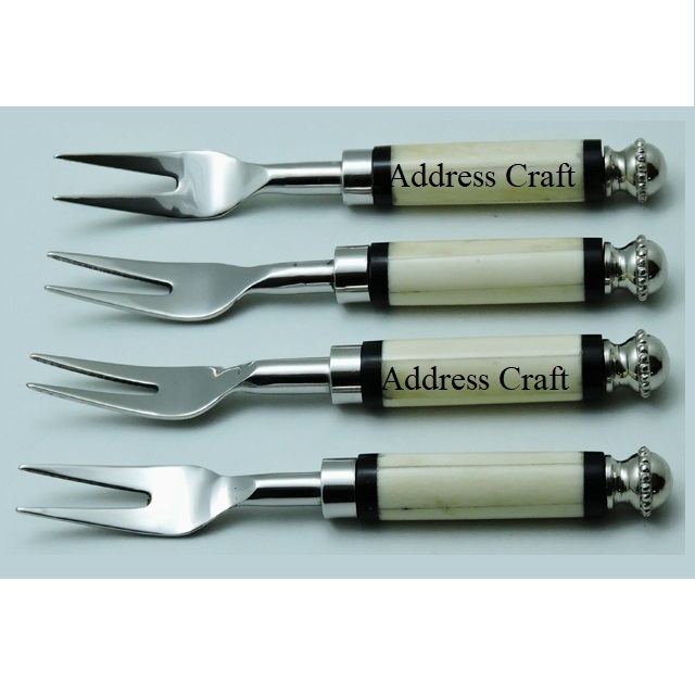 Wholesale Price Natural Horn Handle Dinner Fork Set Stainless Steel Fork Homeware Hotel Restaurant Custom Vintage Cocktail Fork