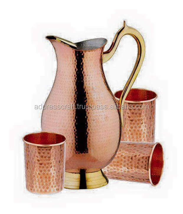 Cooper Jug and Glass With Best Quality Material Use In Product Home/Hotel/Restaurant