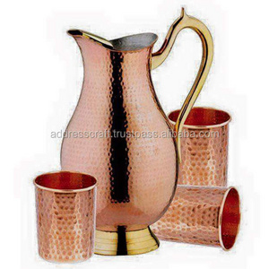 Cooper Jug and Glass With Best Quality Material Use In Product Home/Hotel/Restaurant