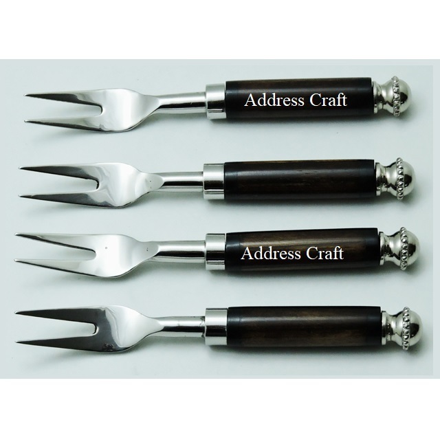 Home Hotel Custom Logo Stainless Steel Fork Set of 4 With Decorative Bone Handle Customized Polished Cocktail Fork Set Mini Fork