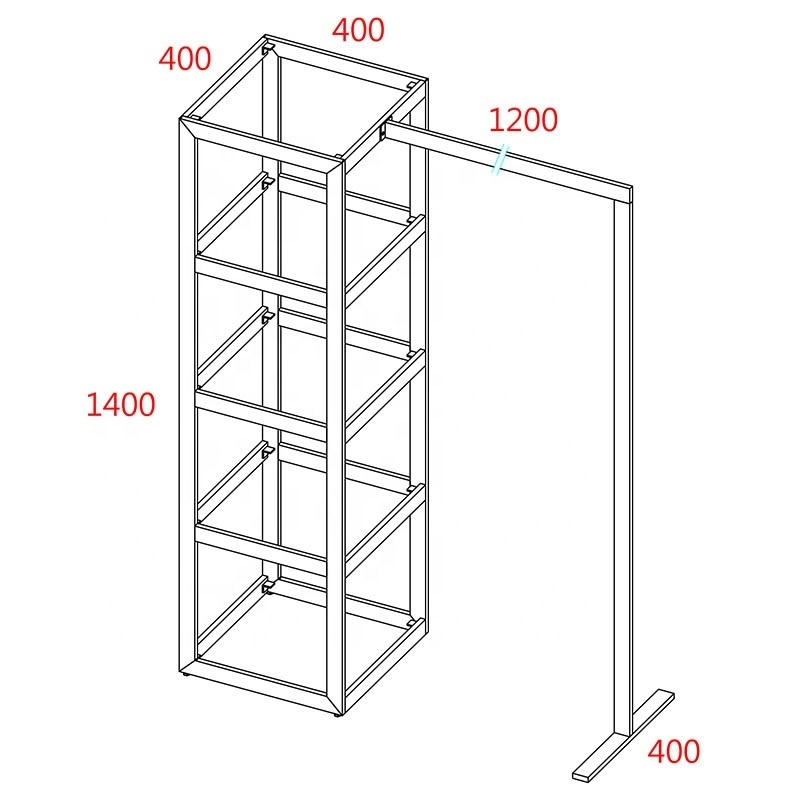 Boutique shelf display clothing rack for retail