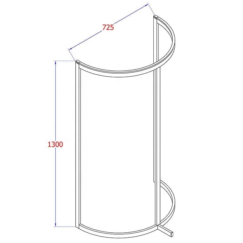 Semicircle store stand clothing display rack