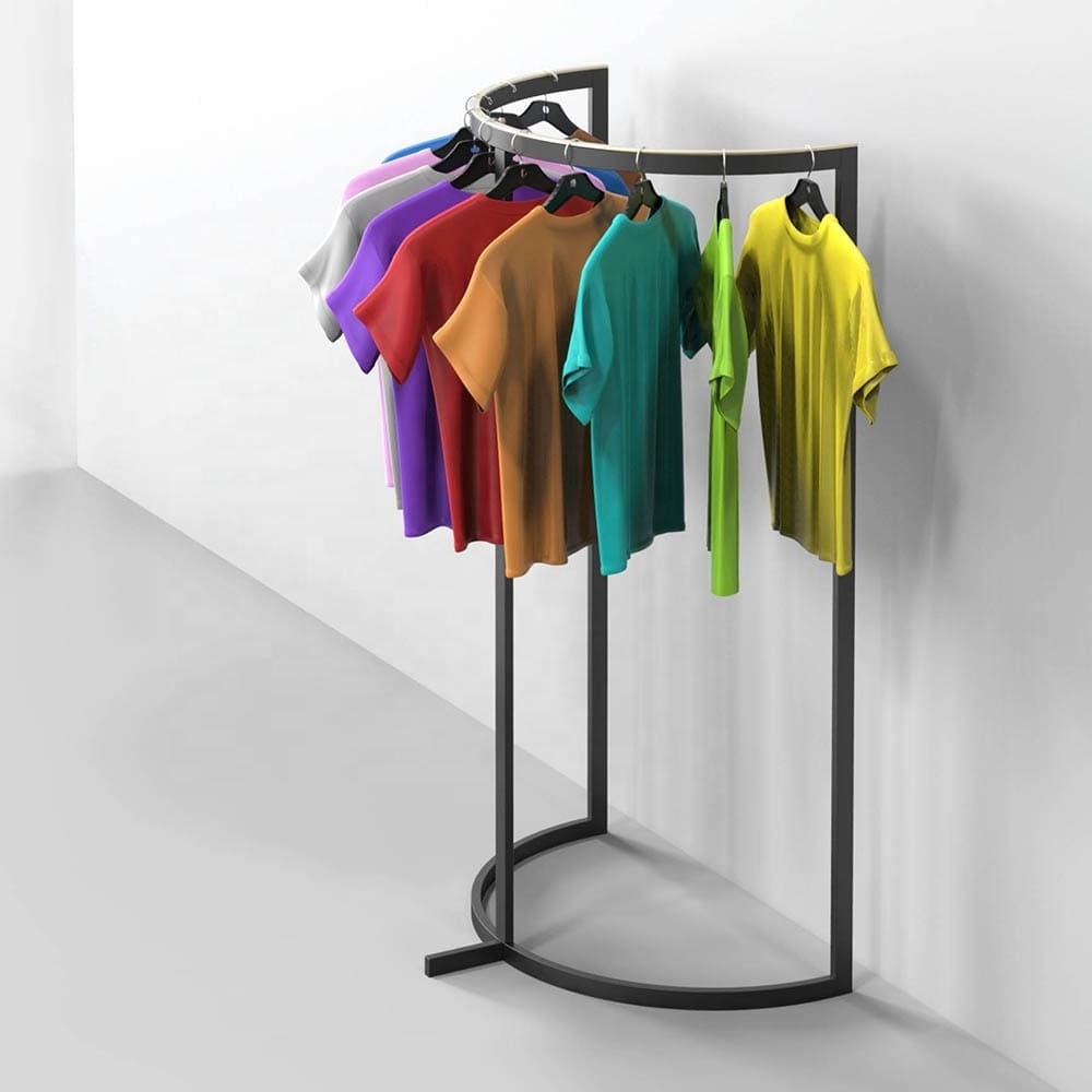 Semicircle store stand clothing display rack