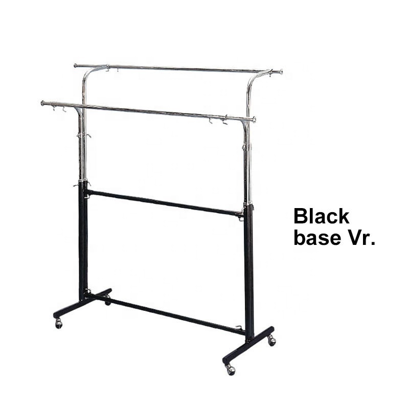 White double rail metal clothing display rack