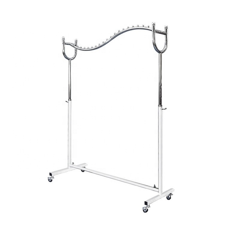 Shop fitting white retail clothing display rack