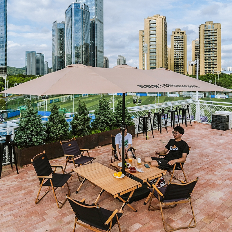 Garden Patio Restaurant Cafe Hotel Aluminium Double Big Parasol Outdoor Umbrella For Patio