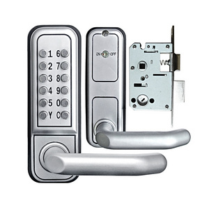 Indoor and outdoor mechanical combination lock with key hand lock door access door without removing the lock change password