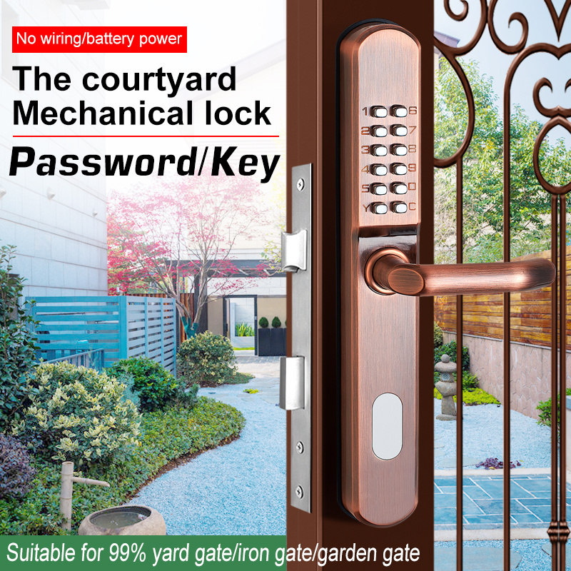 Villa gate fence gate gate outside the door of the garden door waterproof sunscreen mechanical password lock