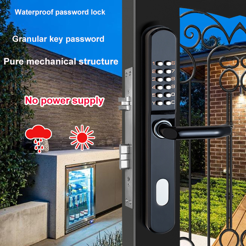 Villa gate fence gate gate outside the door of the garden door waterproof sunscreen mechanical password lock