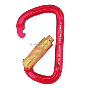 Aluminum O D Shape Auto locking Hanging Rock Climbing Carabiner Triple  Lock