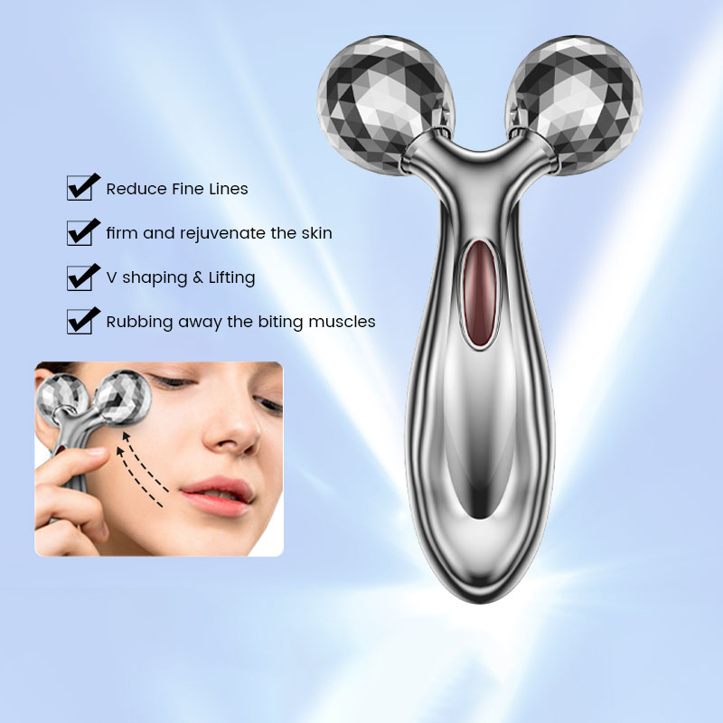 Beauty Skin Care Tool Natural Facial Wrinkle Body Slimming Y Shape Face Lifting 3d Face Roller Massage