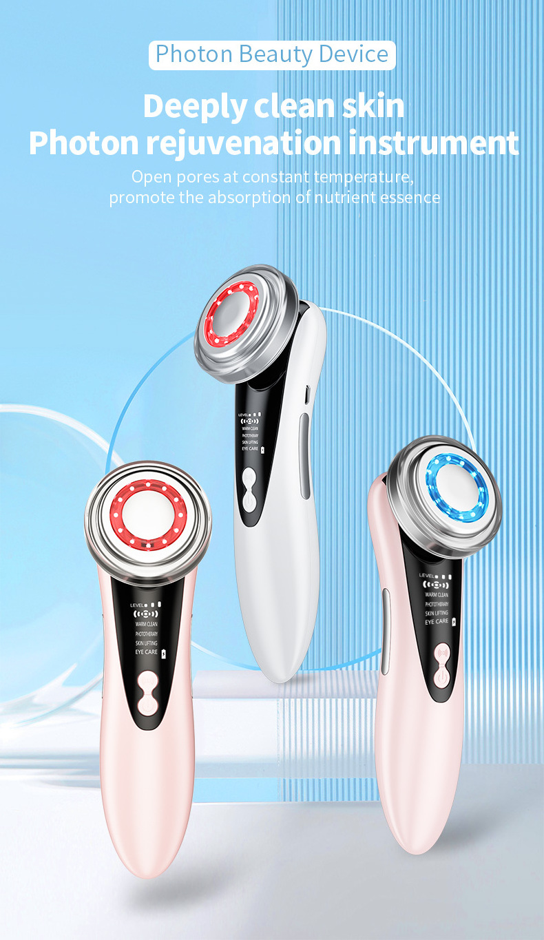 5 In 1 Facial Skin Lifting Device Led Light Photon Therapy Facial Beauty Skin Tightening Machine Photon Face Massager