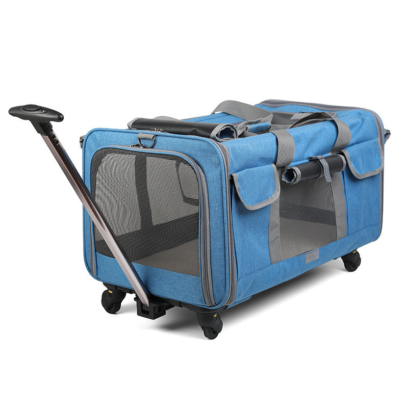 Trolley Cars Carrier Waterproof Folding Dog Travel Bag Vehicle Airline Approved Wheel Pet Rolling Carrier