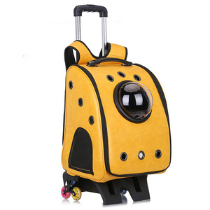 Airline Approved Puppies Backpack Pet Rolling Carrier Backpack Pet Wheeled Carrier