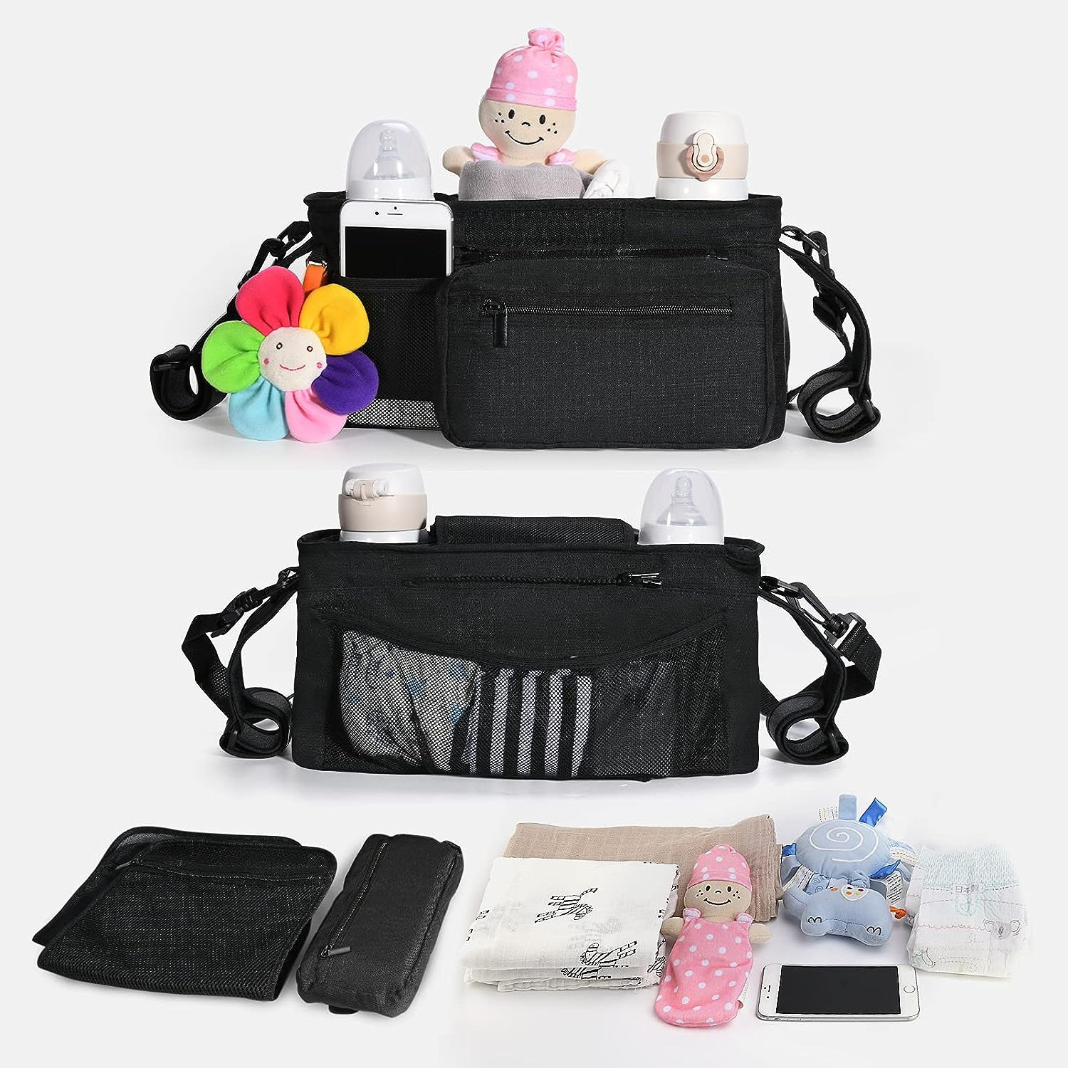 Wholesale price travel stroller mommy bag nursery hanging organizer stroller organizer baby diaper organizer caddy